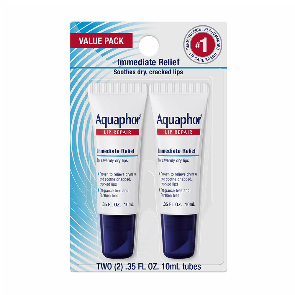 Aquaphor Lip Repair, Relief Dry Lips, 0.25 Oz, 2 Ea